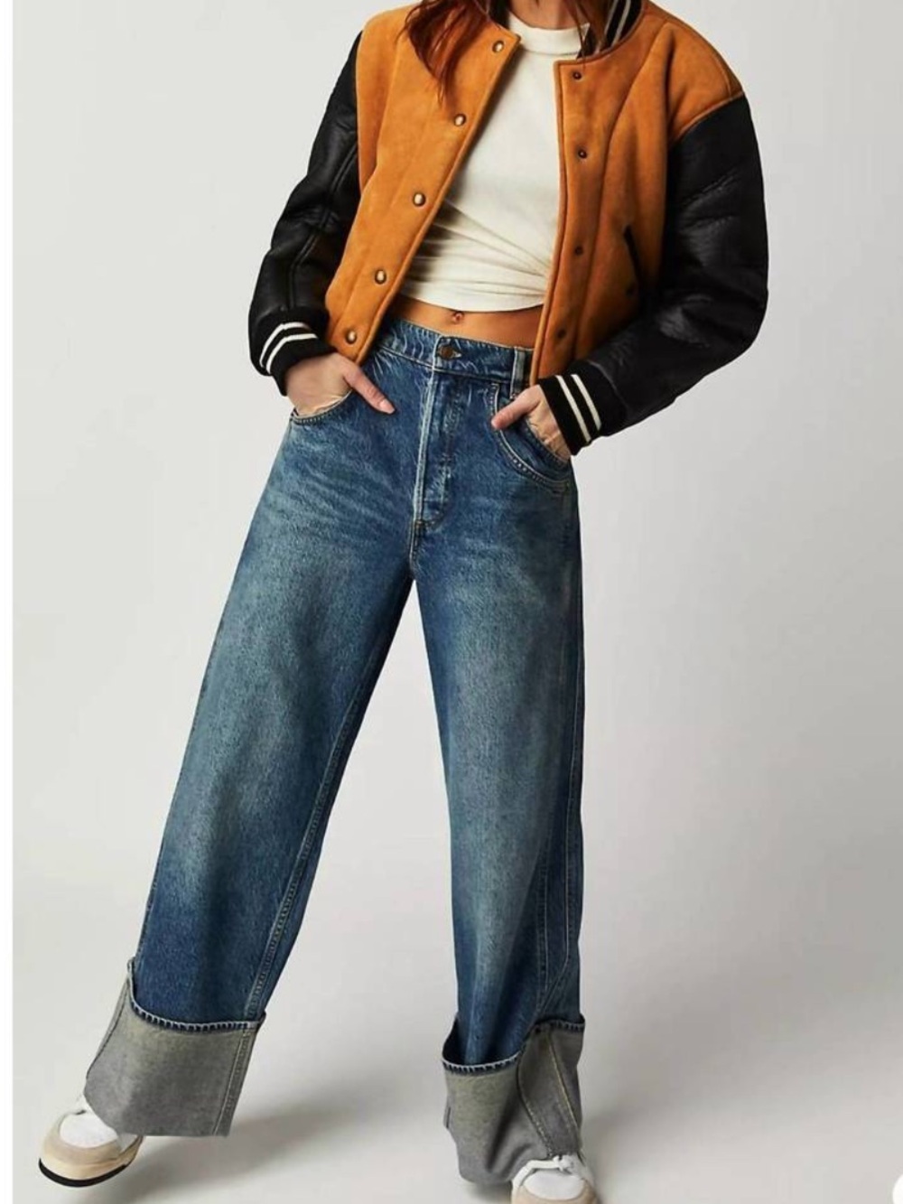 We The Free People Final Countdown Low Rise Cuffed Boyfriend Jeans Sz 25